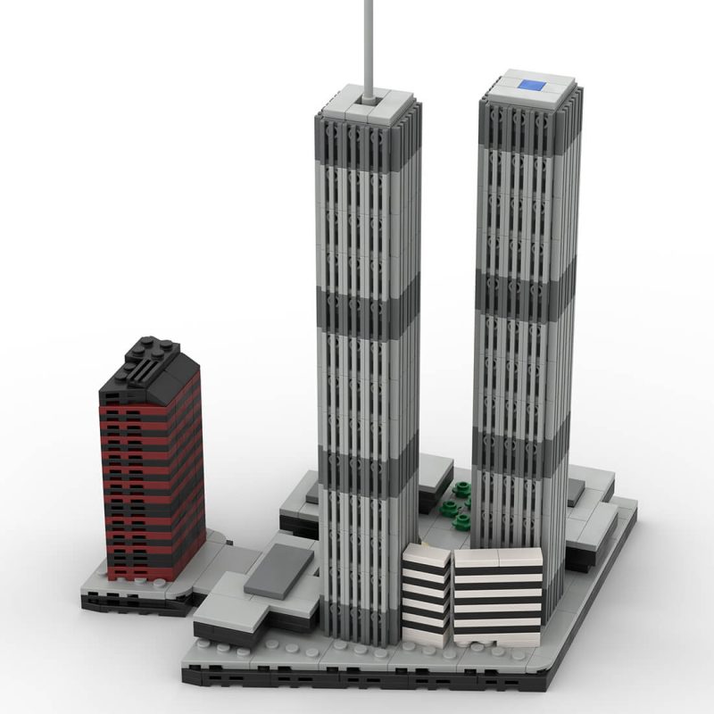 LetBricks World Trade Center micro model showing scale comparison and architectural proportions