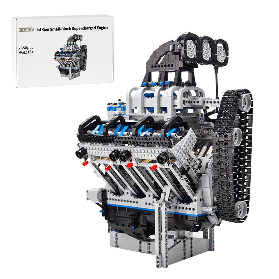 LetBricks  Working V8 Engine Model