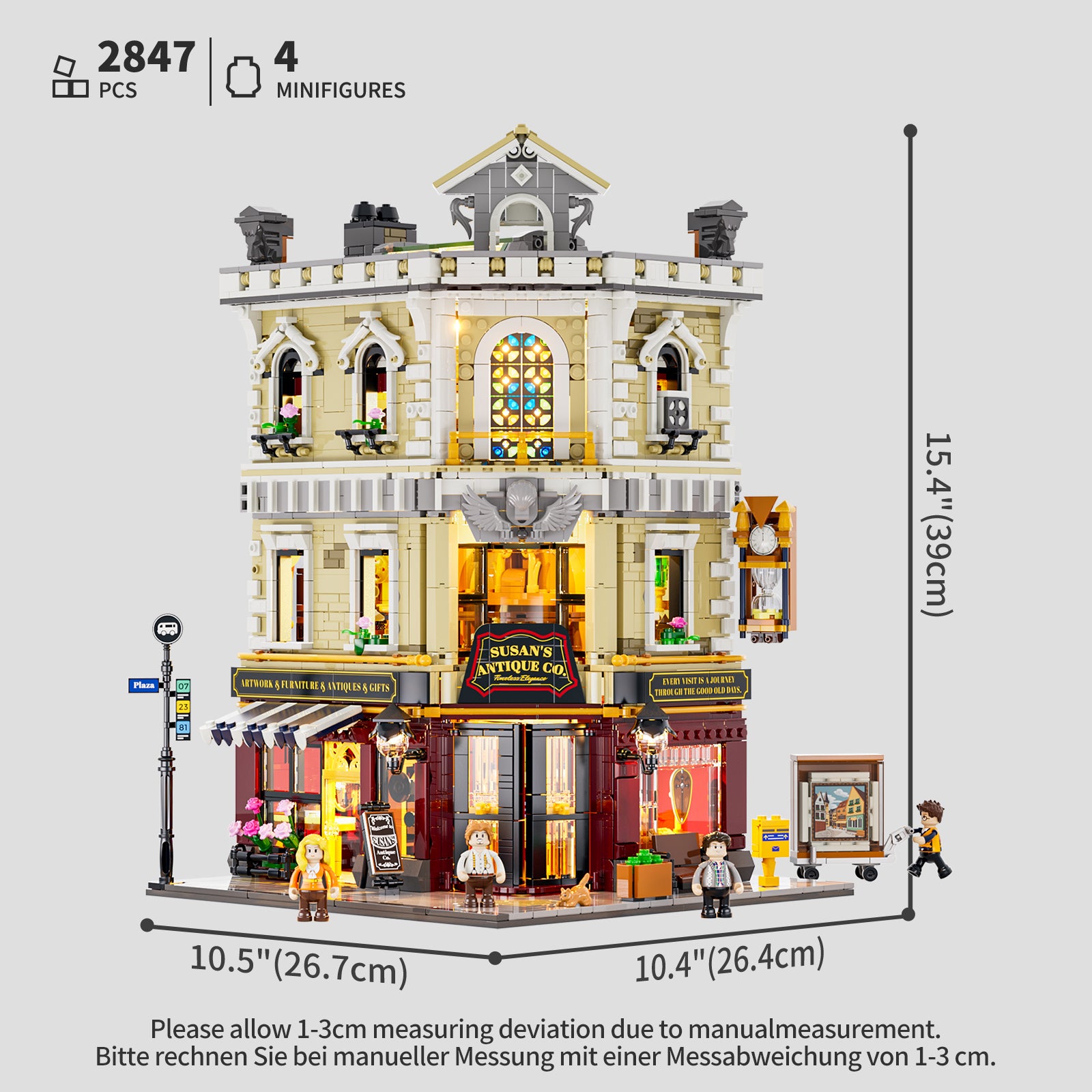 Lumibricks Antique Store F9033 LED lighting effect at night